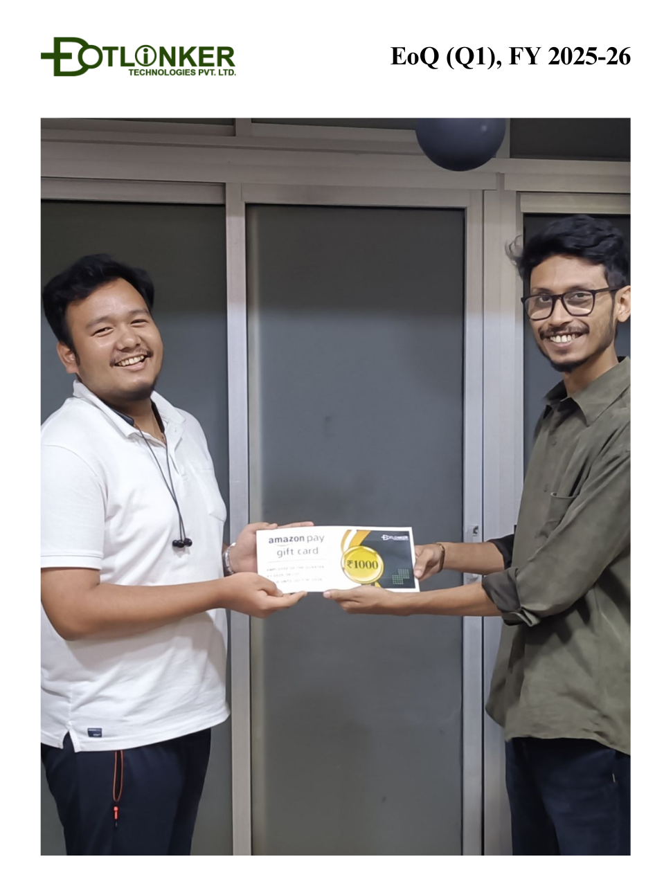 DotLinker Employee of the Quarter Q1, FY 2025-26